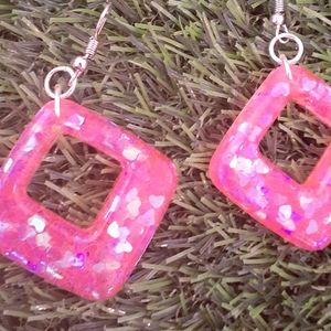Valentine glitter earrings - medium